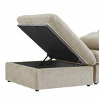 Canapé d'angle modulable convertible en forme de L avec assise de rangement