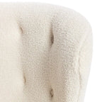 Fauteuil d'appoint, fauteuil sans accoudoirs rembourré en peau d'agneau sherpa, fauteuil de lecture moderne pour salon, avec pieds en bois