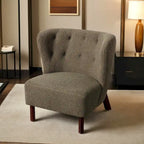 Fauteuil d'appoint, fauteuil sans accoudoirs rembourré en peau d'agneau sherpa, fauteuil de lecture moderne pour salon, avec pieds en bois