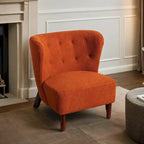 Fauteuil d'appoint, fauteuil sans accoudoirs rembourré en peau d'agneau sherpa, fauteuil de lecture moderne pour salon, avec pieds en bois