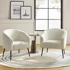 Fauteuil Hal Modern Boucle avec pieds en métal, lot de 2, par HULALA HOME