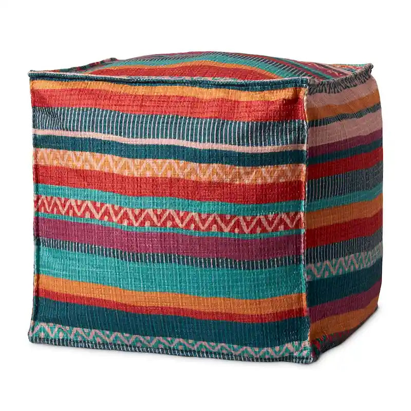 Pouf rayé style bohème sud-ouest Alexander Home