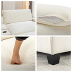 Canapé d'angle en chenille de 112,6 pouces avec deux poufs amovibles