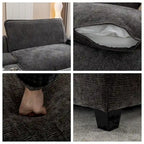 Canapé d'angle en chenille de 112,6 pouces avec deux poufs amovibles