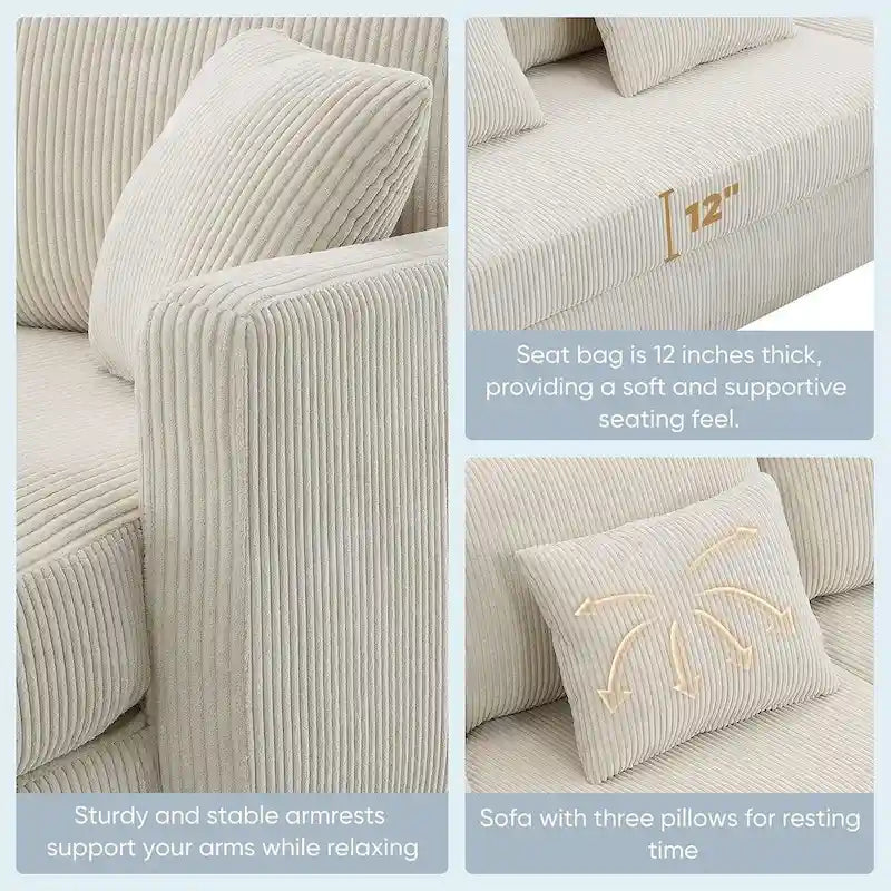 Canapé d'angle convertible en L, moderne et réversible, avec méridienne de rangement pour salon