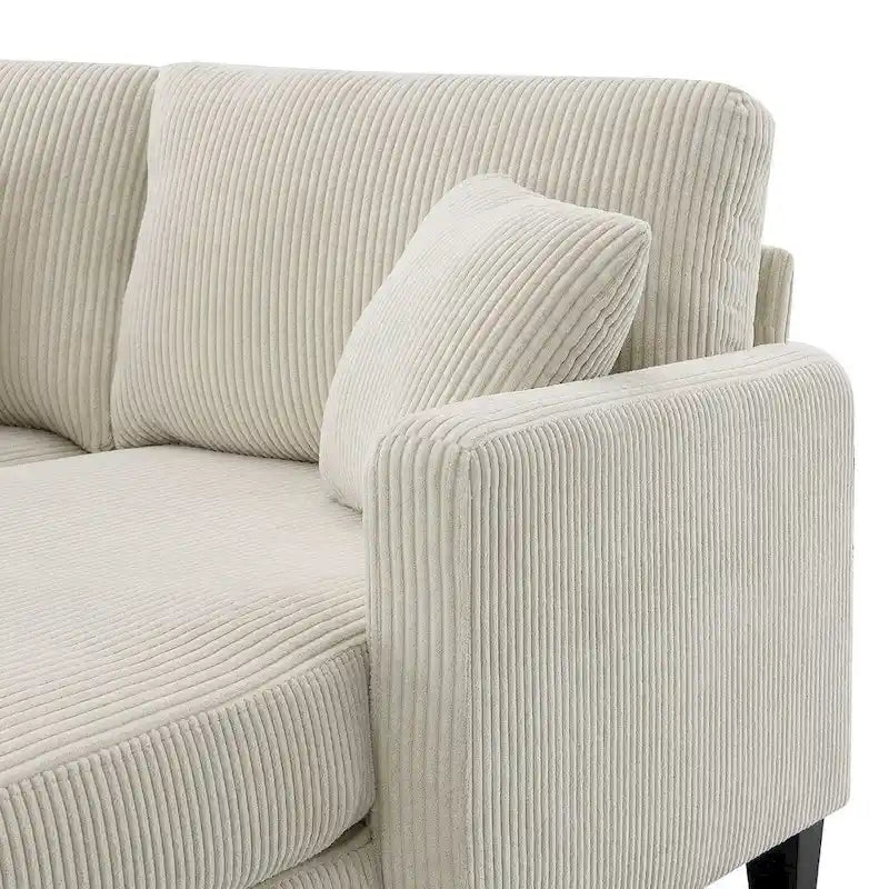 Canapé d'angle convertible en L, moderne et réversible, avec méridienne de rangement pour salon