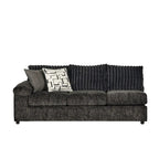 Canapé d'angle en velours côtelé Roundhill Furniture Nason à larges côtes avec méridienne, fauteuil et pouf