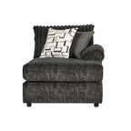 Canapé d'angle en velours côtelé Roundhill Furniture Nason à larges côtes avec méridienne, fauteuil et pouf