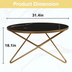 Table basse ronde - 80 cm de profondeur x 80 cm de largeur x 46 cm de hauteur
