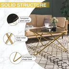 Table basse ronde - 80 cm de profondeur x 80 cm de largeur x 46 cm de hauteur