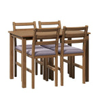 Ensemble de bar 5 pièces comprenant une table à manger élégante et 4 chaises rembourrées