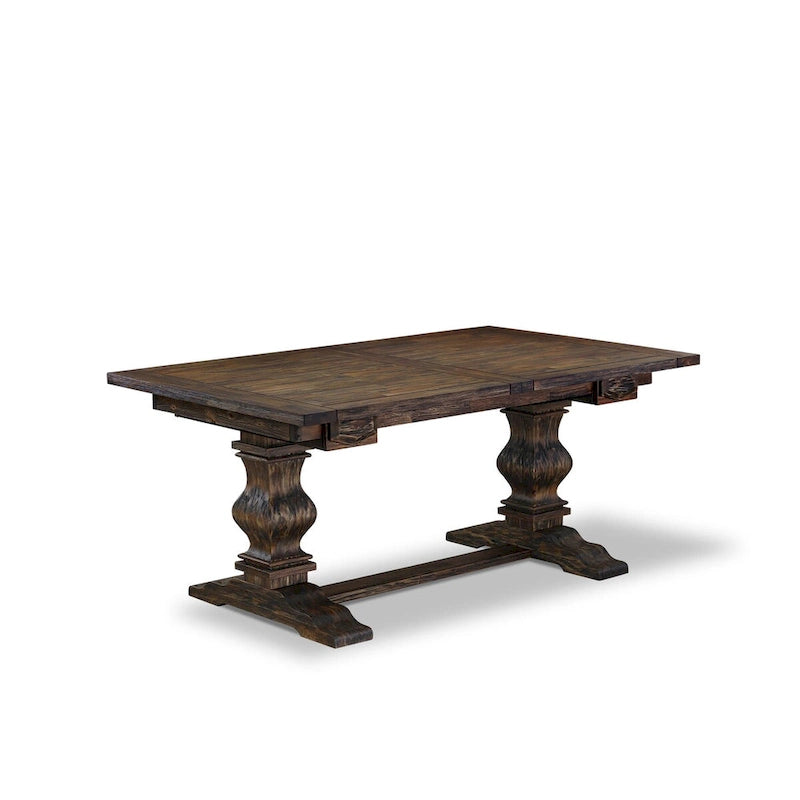 Ensemble de salle à manger East West Furniture composé d'une table rectangulaire en bois et de chaises rembourrées, style jacobéen (composition au choix)