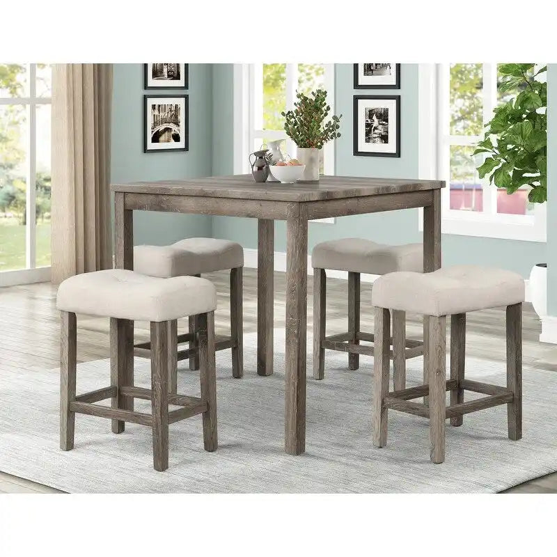 Ensemble de comptoir carré 5 pièces Best Master Furniture 36 x 36 style rustique
