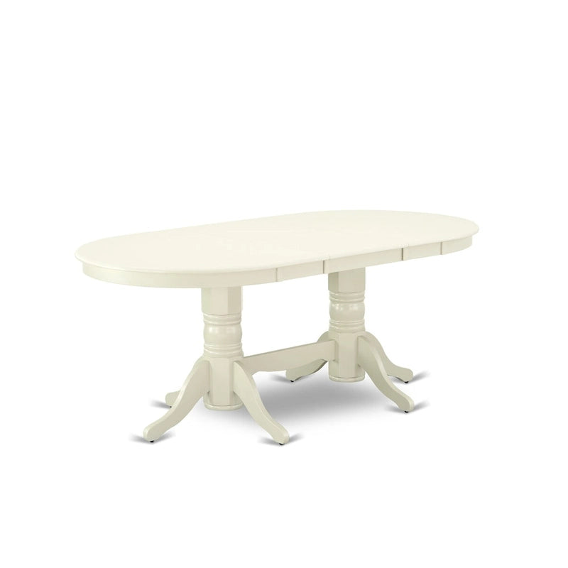 Ensemble de table de cuisine 9 pièces East West Furniture : une table ovale et 8 chaises Parson en lin blanc crème