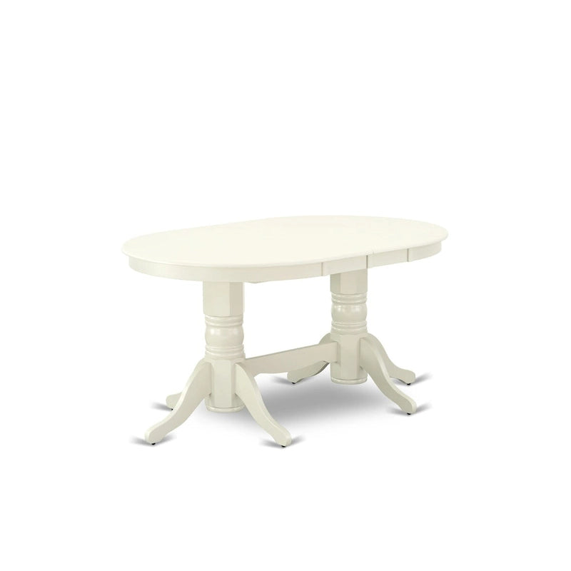 Ensemble de table de cuisine 9 pièces East West Furniture : une table ovale et 8 chaises Parson en lin blanc crème
