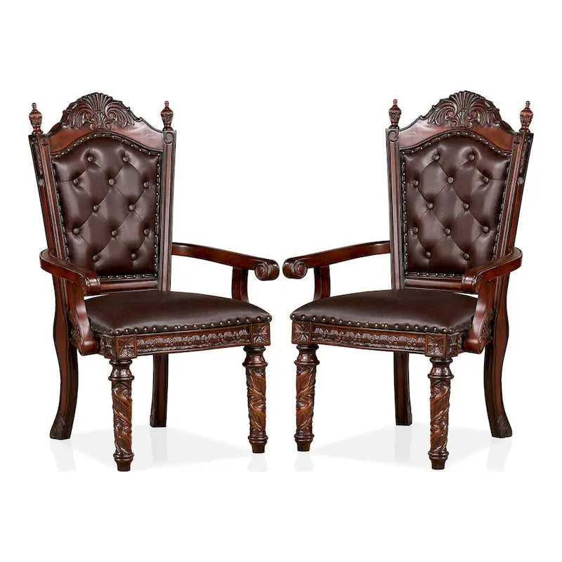 Fauteuils Abeena traditionnels en bois massif de cerisier (ensemble de 2) par Furniture of America