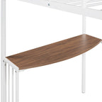 Lit mezzanine en métal avec bureau, échelle et barrières de sécurité