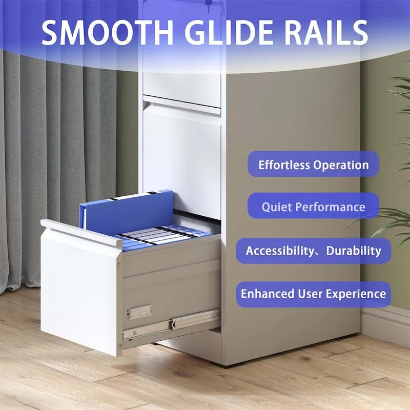Classeur vertical métallique à 4 tiroirs avec serrure pour bureau ou domicile