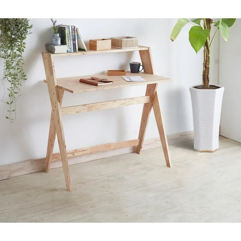 Bureau moderne du milieu du siècle à pieds en X de 95 cm