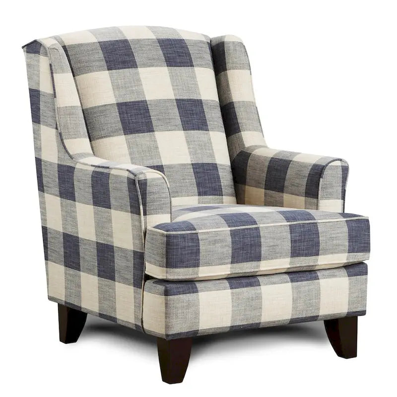 Yucatan Indigo Buffalo Check Accent Chair