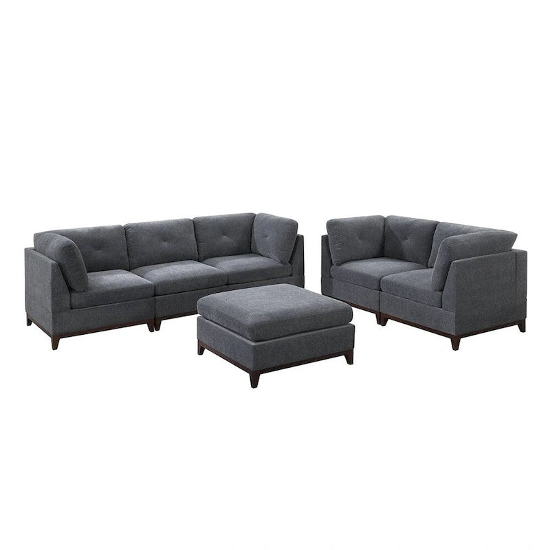 6 Piece Chenille Modular Sofa Set