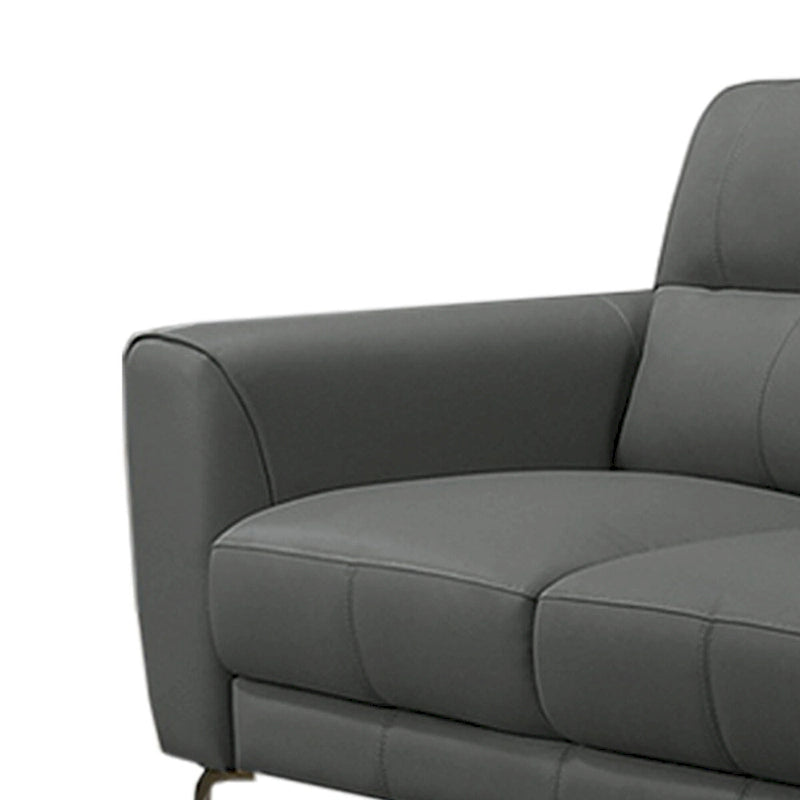 Ensemble de canapés 2 pièces en similicuir avec pieds triangulaires chromés