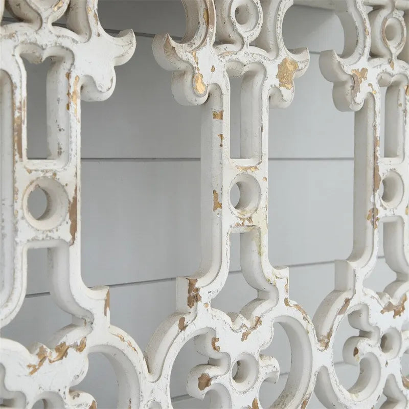 Console vintage en bois avec plateau marron