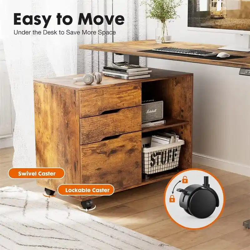 Classeur à 3 tiroirs - 31,3 cm (P) x 15,7 cm (L) x 24,4 cm (H)