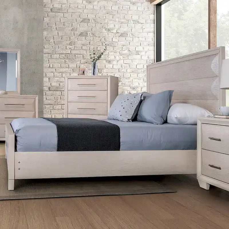 Lit moderne à panneaux de bois arrondis Chase de Furniture of America