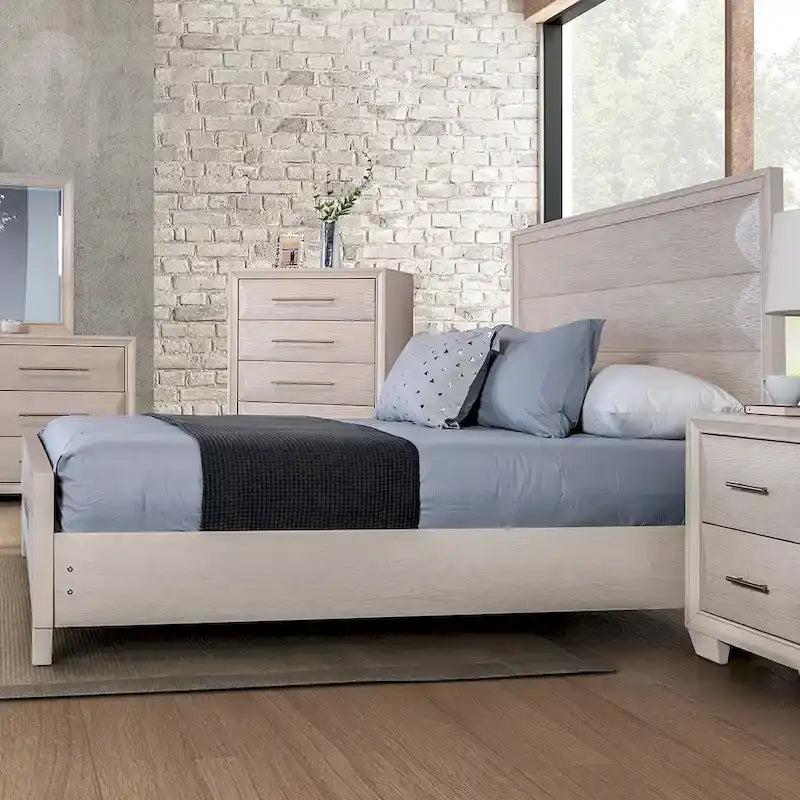 Lit moderne à panneaux de bois arrondis Chase de Furniture of America