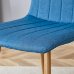 Chaise d'appoint en lin avec pieds en métal (lot de 4)