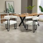 Chaises de salle à manger d'appoint contemporaines, revêtues de chenille et de cuir (lot de 2).