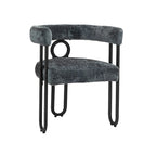 Chaises de salle à manger d'appoint contemporaines, revêtues de chenille et de cuir (lot de 2).