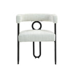 Chaises de salle à manger d'appoint contemporaines, revêtues de chenille et de cuir (lot de 2).