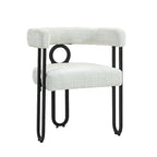 Chaises de salle à manger d'appoint contemporaines, revêtues de chenille et de cuir (lot de 2).