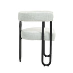 Chaises de salle à manger d'appoint contemporaines, revêtues de chenille et de cuir (lot de 2).