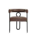 Chaises de salle à manger d'appoint contemporaines, revêtues de chenille et de cuir (lot de 2).