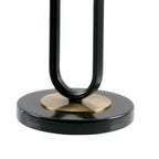 Table d'appoint ronde en marbre gris et métal avec piédestal en marbre (12 pouces)